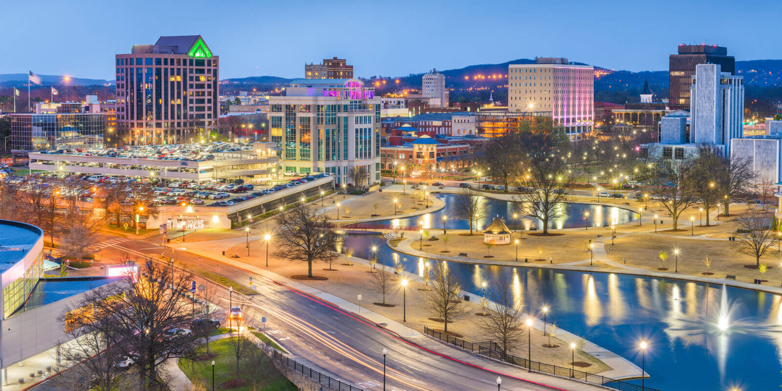 Hunstville Alabama Park and Downtown
