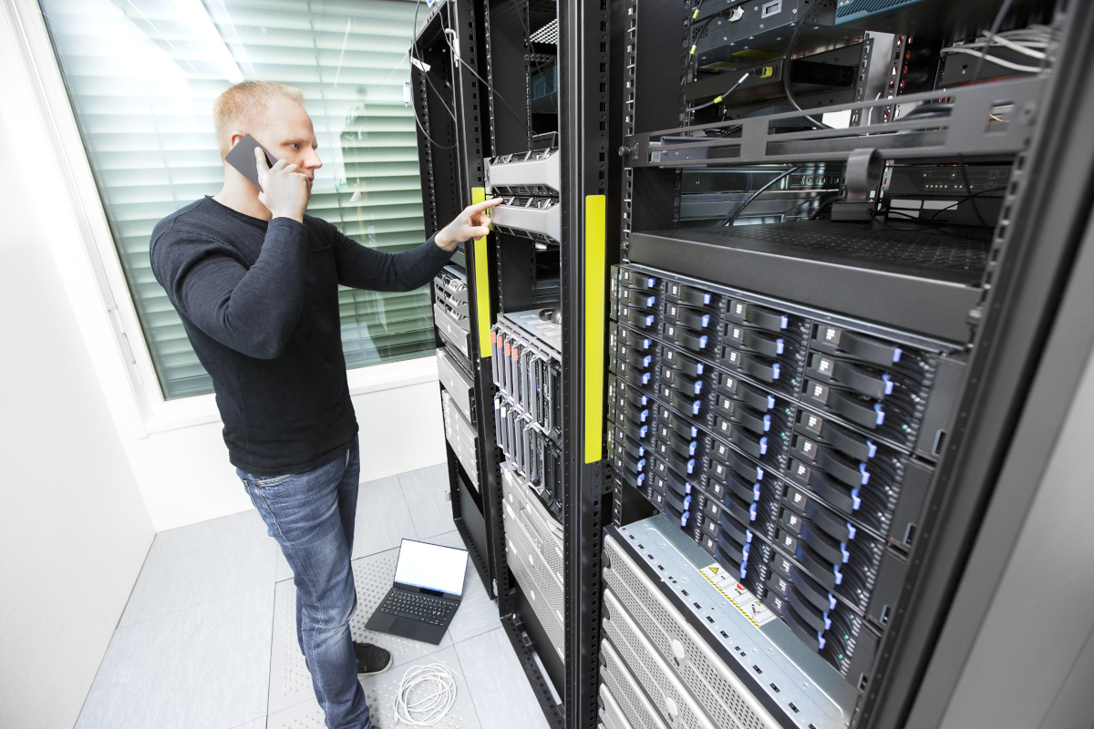 Men in Network Server Room