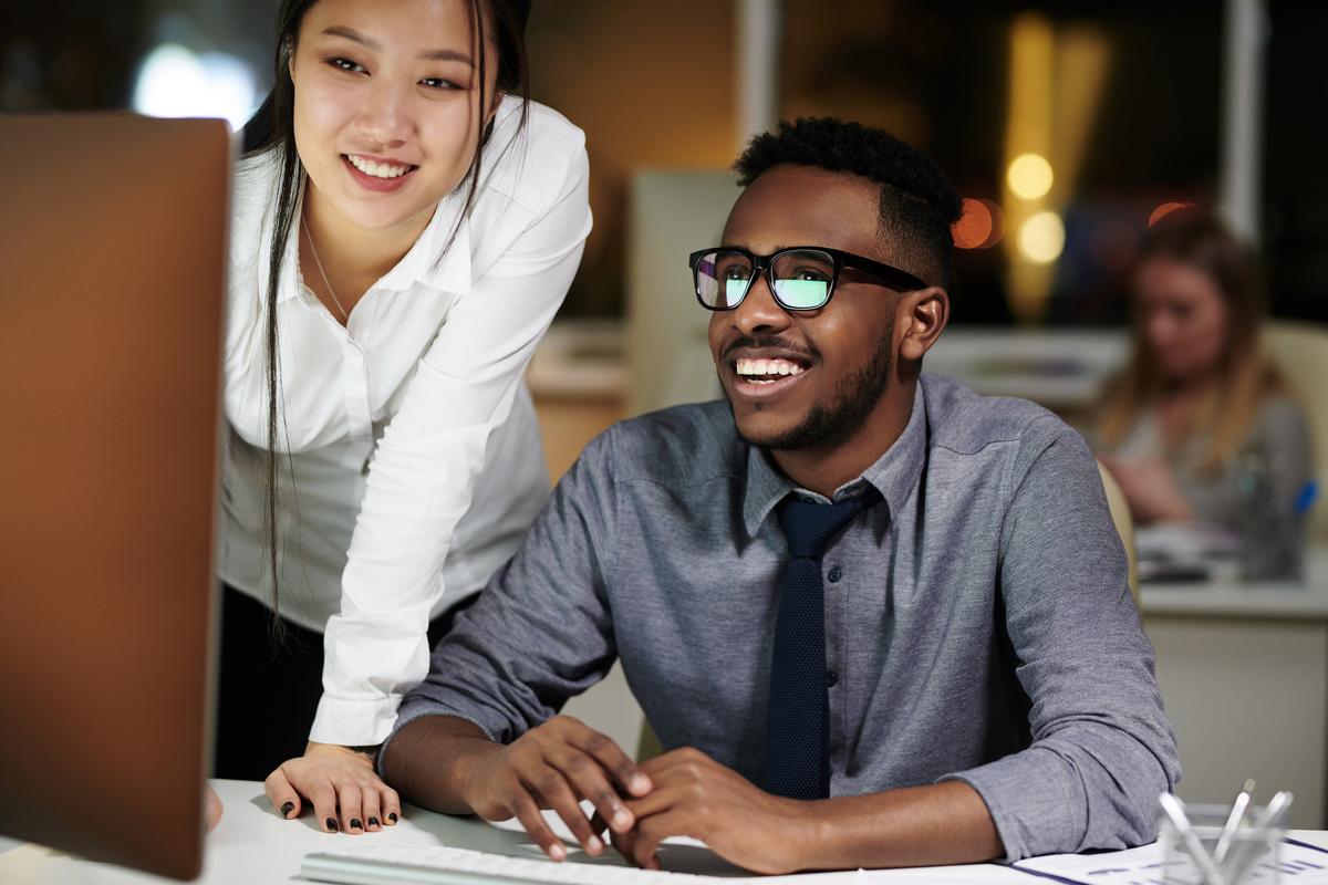 Business people working in an office