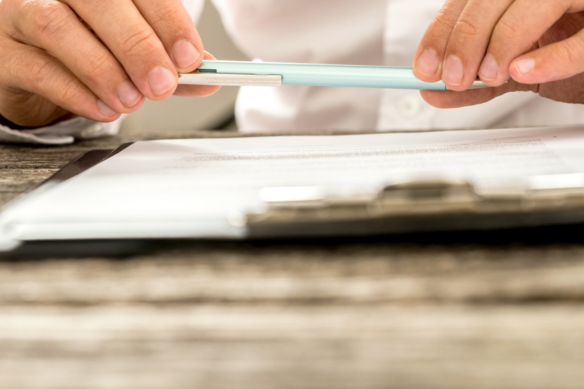 Man looking at a document